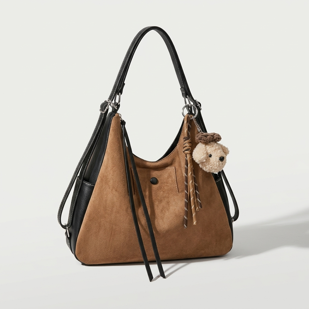 3 Way Suede Shoulder Bag